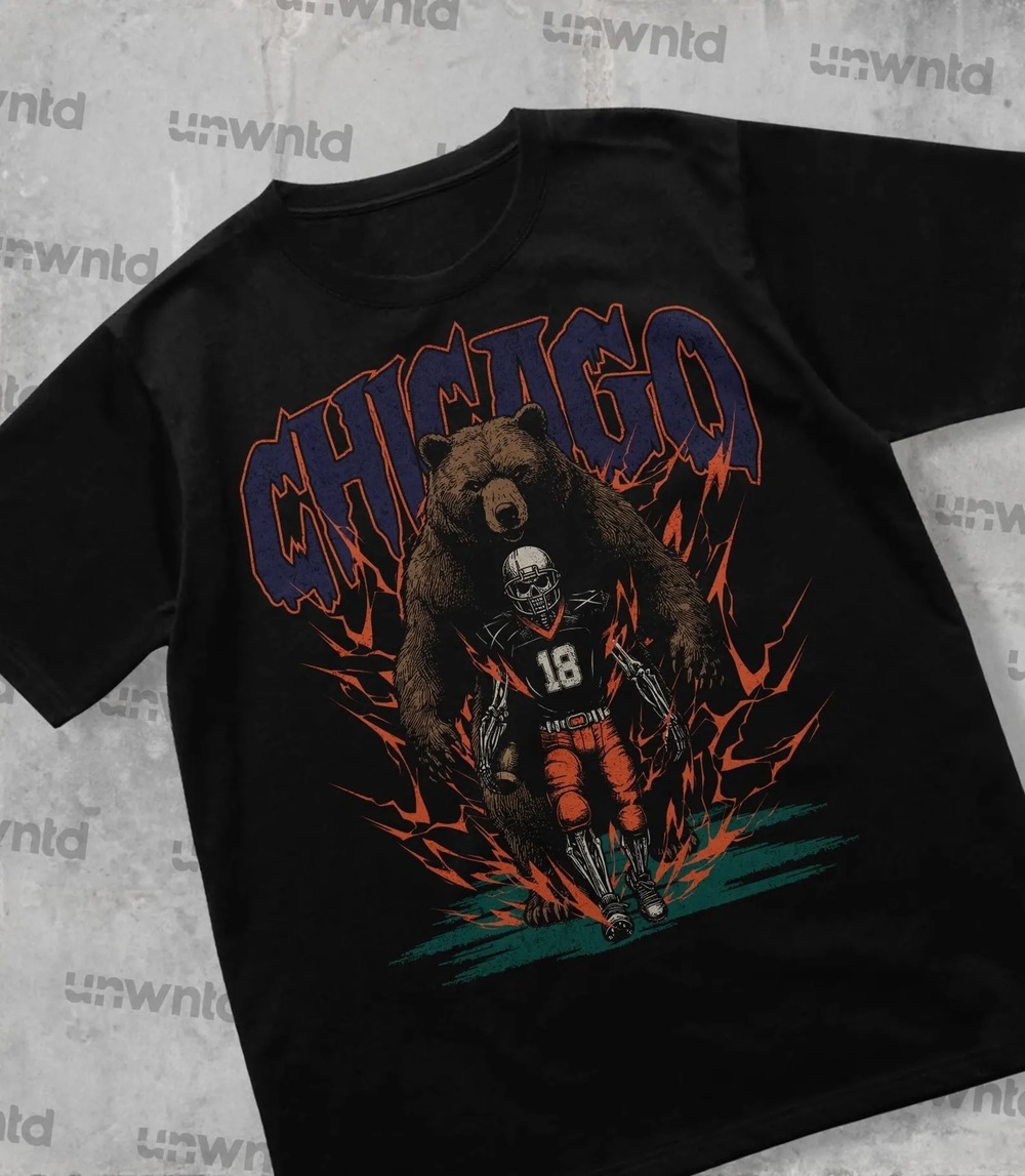 Chicago Football Skeleton Graphic Tee -Bears Shirt